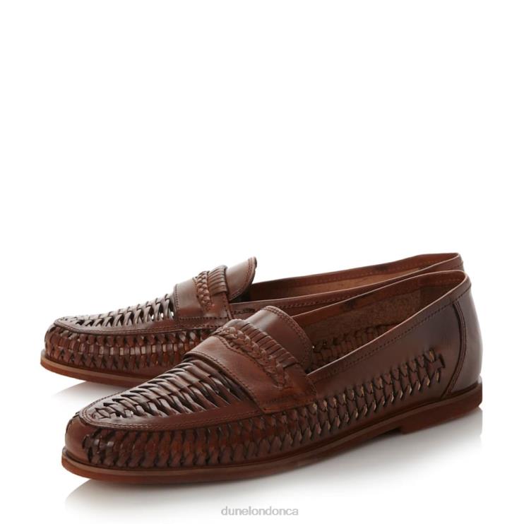 Dune London Brighton Rock Men Woven Leather Loafer Tan 2Z0DB878