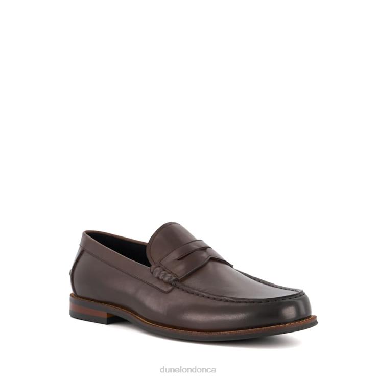 Dune London Samson Men Leather Penny-Trim Loafers Brown 2Z0DB689