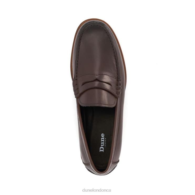 Dune London Samson Men Leather Penny-Trim Loafers Brown 2Z0DB689