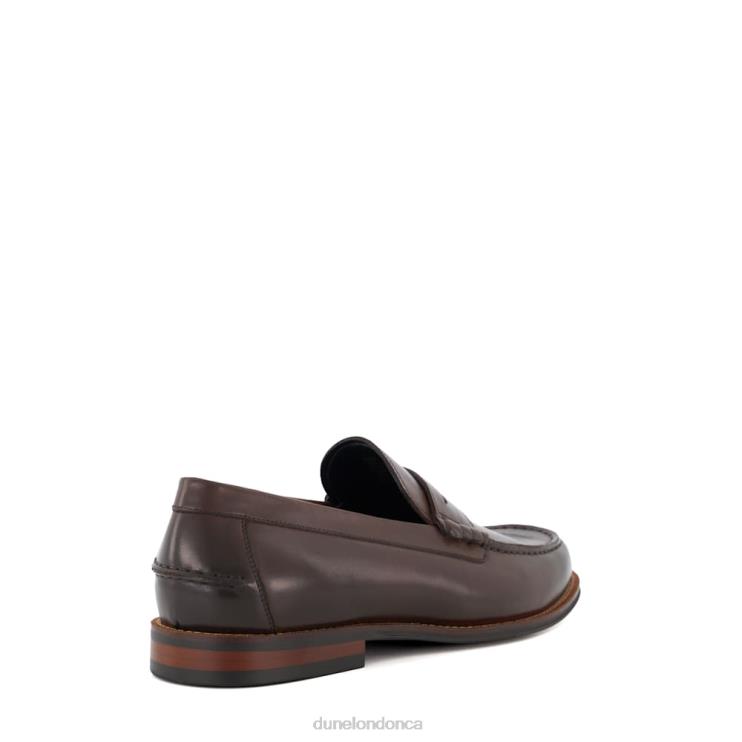Dune London Samson Men Leather Penny-Trim Loafers Brown 2Z0DB689