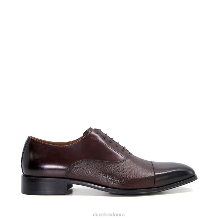 Dune London Sheet Men Saffiano Leather Oxford Shoes Dark Brown 2Z0DB788