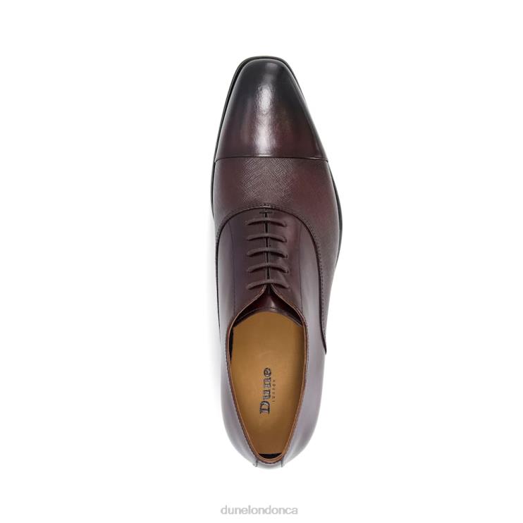 Dune London Sheet Men Saffiano Leather Oxford Shoes Dark Brown 2Z0DB788