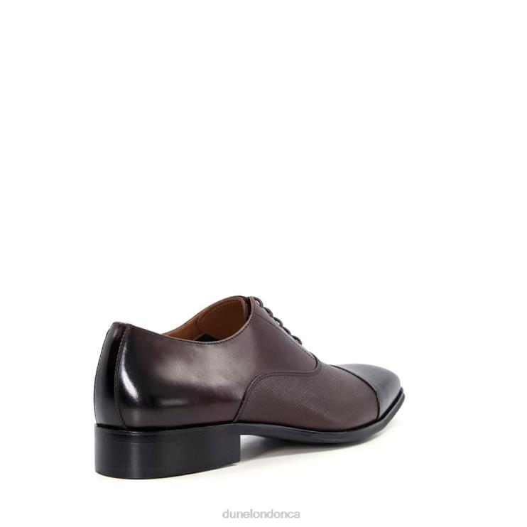 Dune London Sheet Men Saffiano Leather Oxford Shoes Dark Brown 2Z0DB788