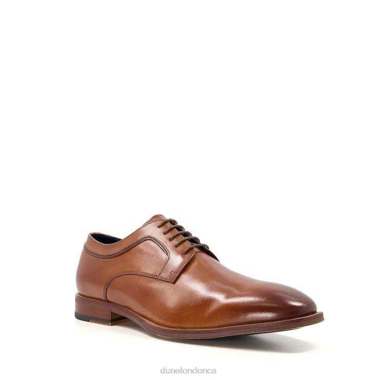 Dune London Sparrows Men Wide Fit Leather Lace-Up Derby Shoes Tan 2Z0DB807