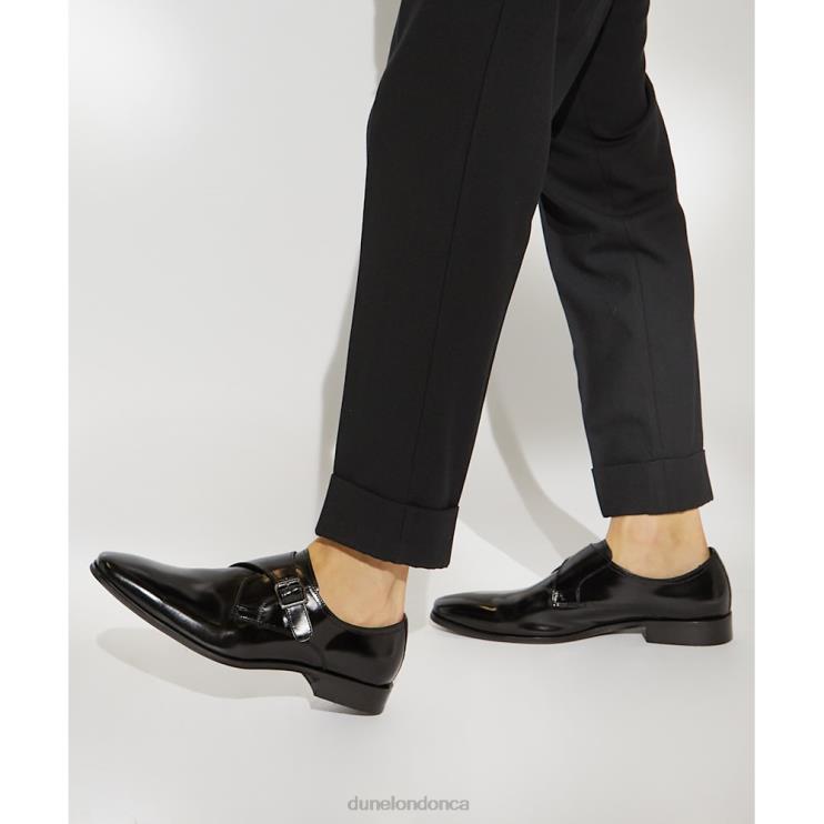 Dune London Stevie Men Leather Monk Shoes Black 2Z0DB825