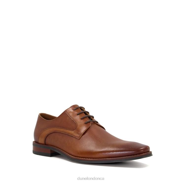 Dune London Stoney Men Burnished-Toe Leather Derby Shoes Tan 2Z0DB840
