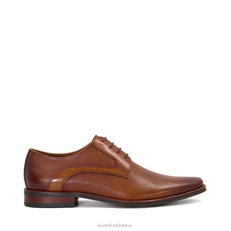 Dune London Stoney Men Burnished-Toe Leather Derby Shoes Tan 2Z0DB840