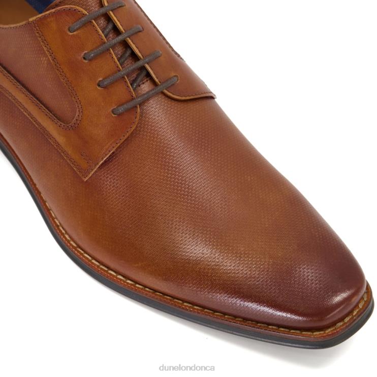 Dune London Stoney Men Burnished-Toe Leather Derby Shoes Tan 2Z0DB840