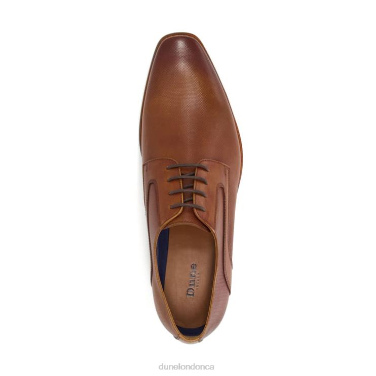 Dune London Stoney Men Burnished-Toe Leather Derby Shoes Tan 2Z0DB840