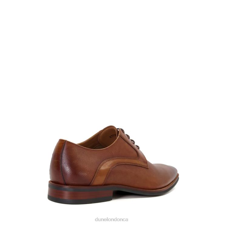 Dune London Stoney Men Burnished-Toe Leather Derby Shoes Tan 2Z0DB840