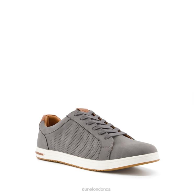 Dune London Tezzy Men Perforated Lace-Up Trainers Grey 2Z0DB743