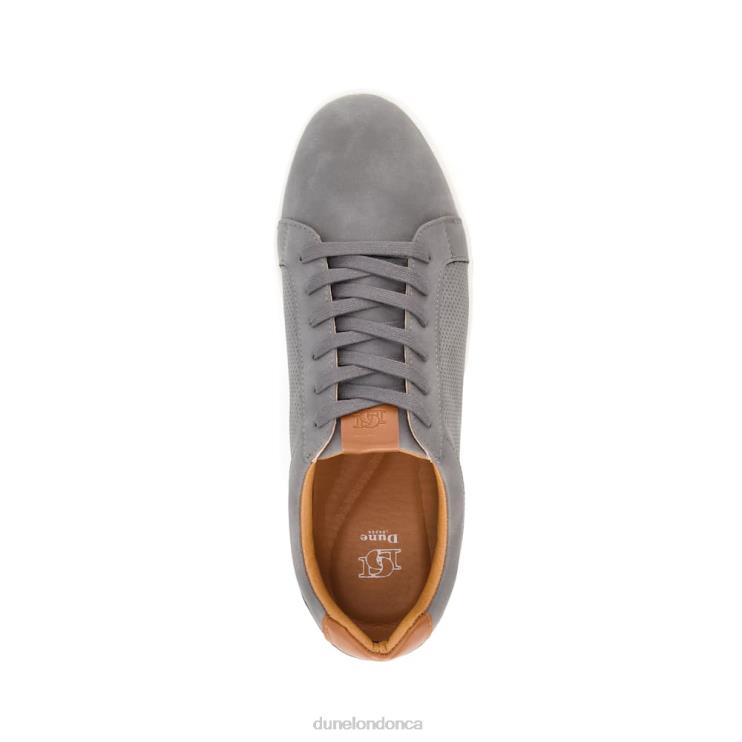 Dune London Tezzy Men Perforated Lace-Up Trainers Grey 2Z0DB743