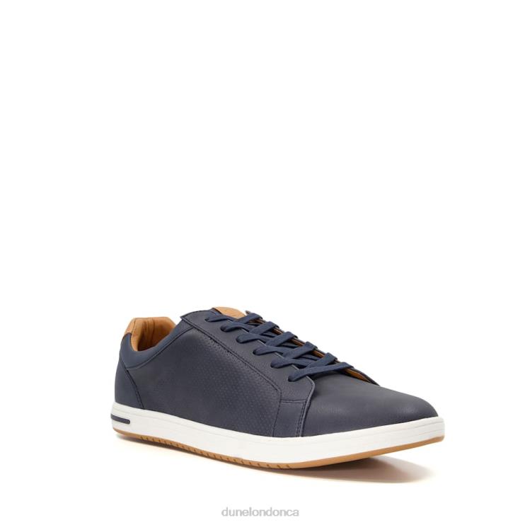 Dune London Tezzy Men Perforated Lace-Up Trainers Navy 2Z0DB736