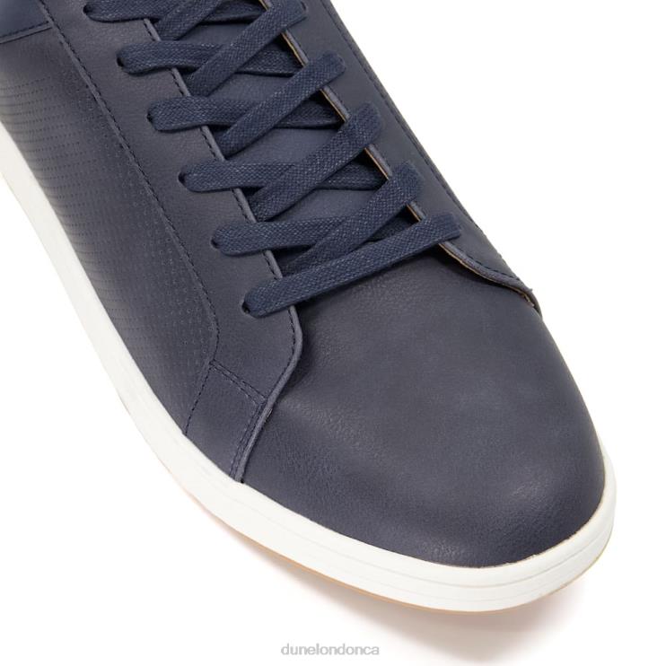 Dune London Tezzy Men Perforated Lace-Up Trainers Navy 2Z0DB736