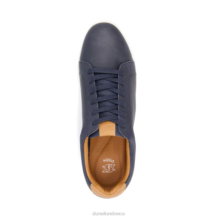 Dune London Tezzy Men Perforated Lace-Up Trainers Navy 2Z0DB736