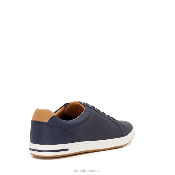 Dune London Tezzy Men Perforated Lace-Up Trainers Navy 2Z0DB736