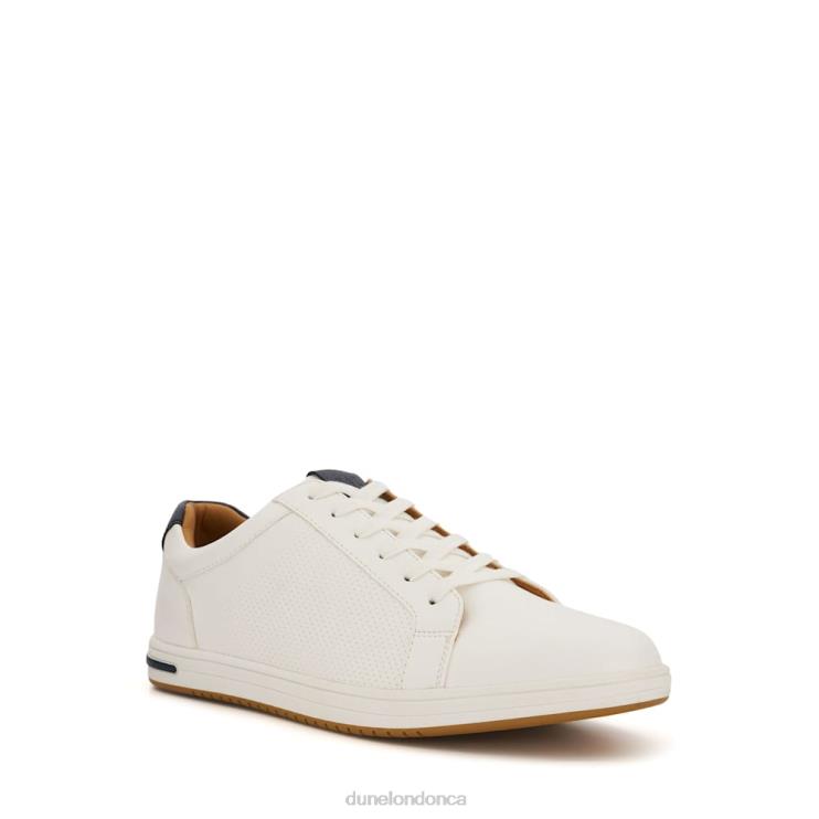 Dune London Tezzy Men Perforated Lace-Up Trainers White 2Z0DB711