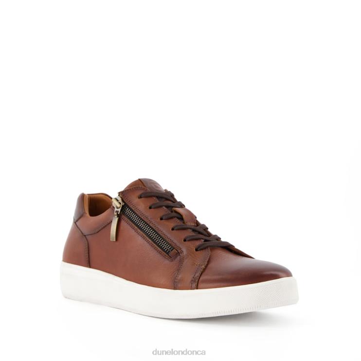 Dune London Tribute Men Zip Detail Cup Sole Trainers Tan 2Z0DB746