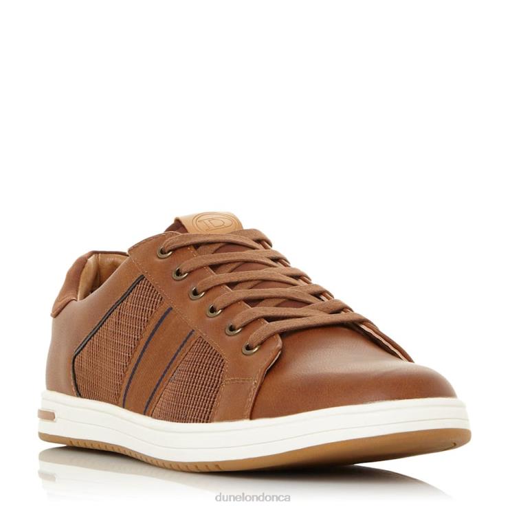 Dune London True Men Stripe Panel Trainers Tan 2Z0DB762