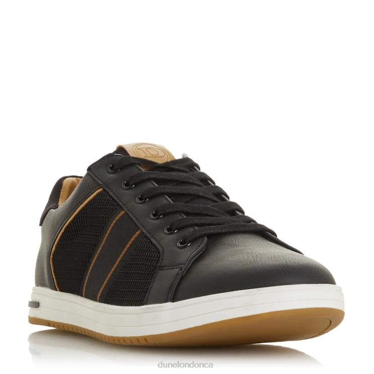 Dune London Trues Men Wide Fit Side Stripe Lace-Up Trainers Black 2Z0DB826