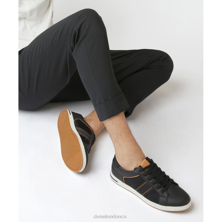 Dune London Trues Men Wide Fit Side Stripe Lace-Up Trainers Black 2Z0DB826