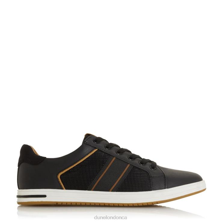 Dune London Trues Men Wide Fit Side Stripe Lace-Up Trainers Black 2Z0DB826