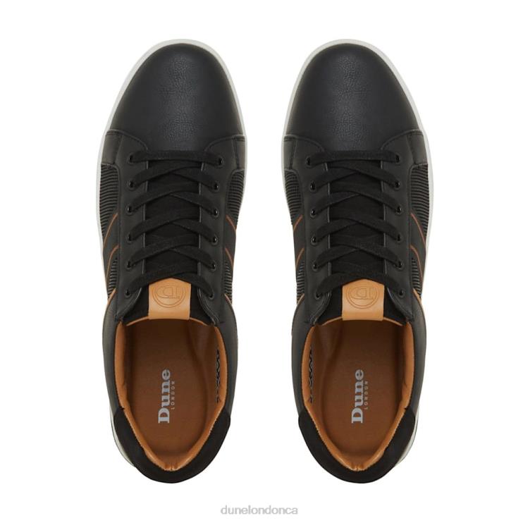 Dune London Trues Men Wide Fit Side Stripe Lace-Up Trainers Black 2Z0DB826