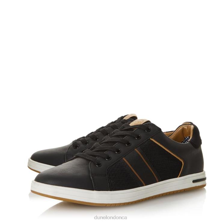 Dune London Trues Men Wide Fit Side Stripe Lace-Up Trainers Black 2Z0DB826