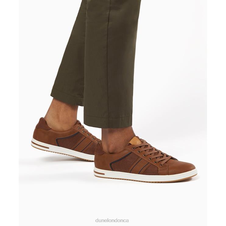 Dune London Trues Men Wide Fit Side Stripe Lace-Up Trainers Tan 2Z0DB887