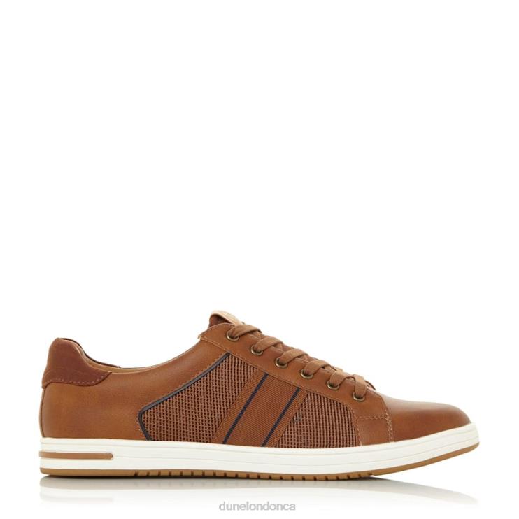 Dune London Trues Men Wide Fit Side Stripe Lace-Up Trainers Tan 2Z0DB887