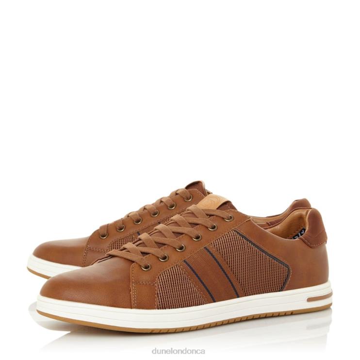 Dune London Trues Men Wide Fit Side Stripe Lace-Up Trainers Tan 2Z0DB887