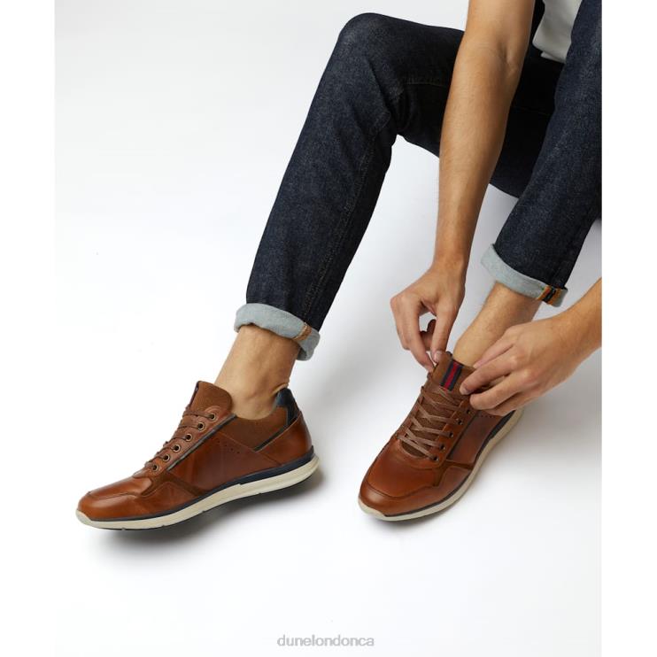 Dune London Tynecastle Men Stripe Tab Trainers Tan 2Z0DB889