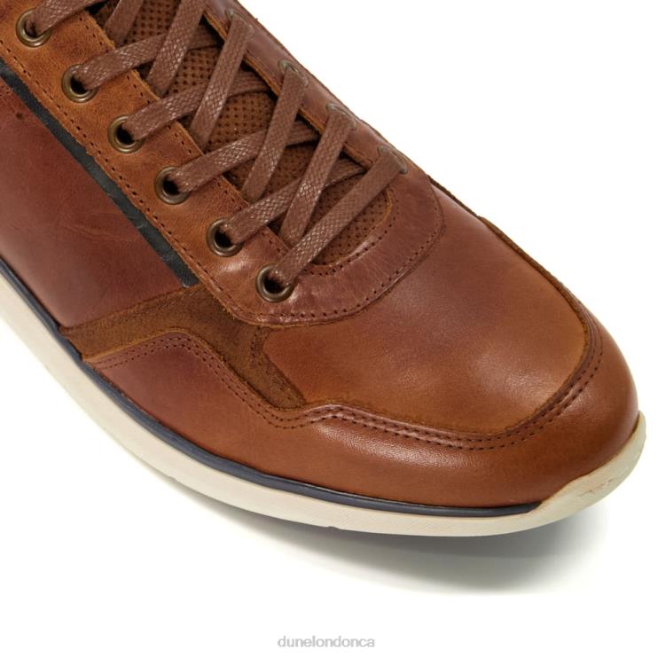 Dune London Tynecastle Men Stripe Tab Trainers Tan 2Z0DB889