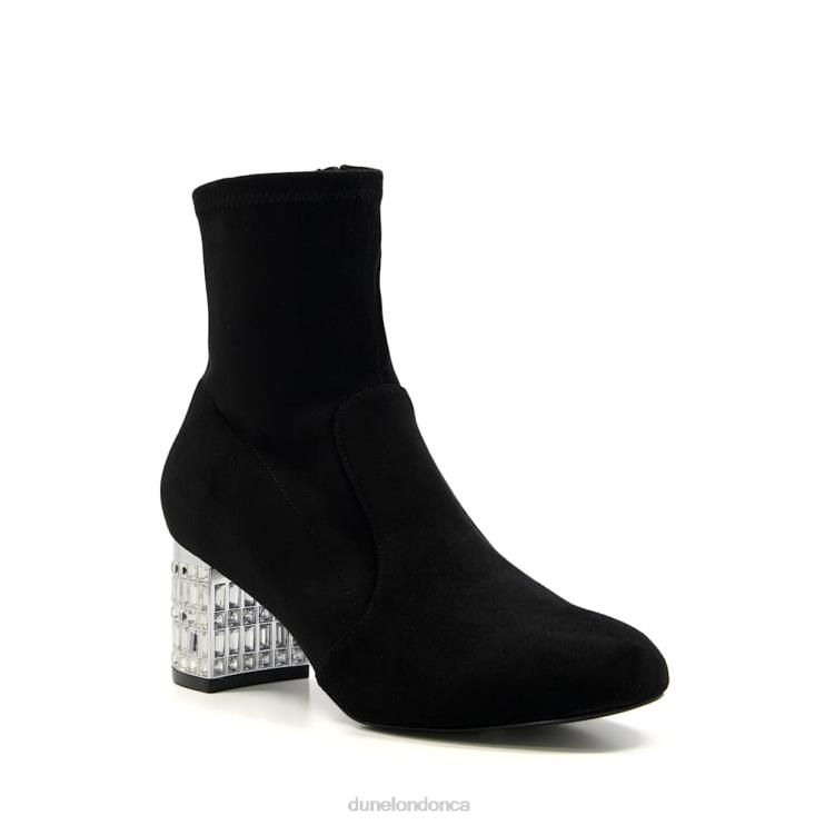 Dune London Optimal Women Jewelled High Heel Sock Ankle Boots Black 2Z0DB493