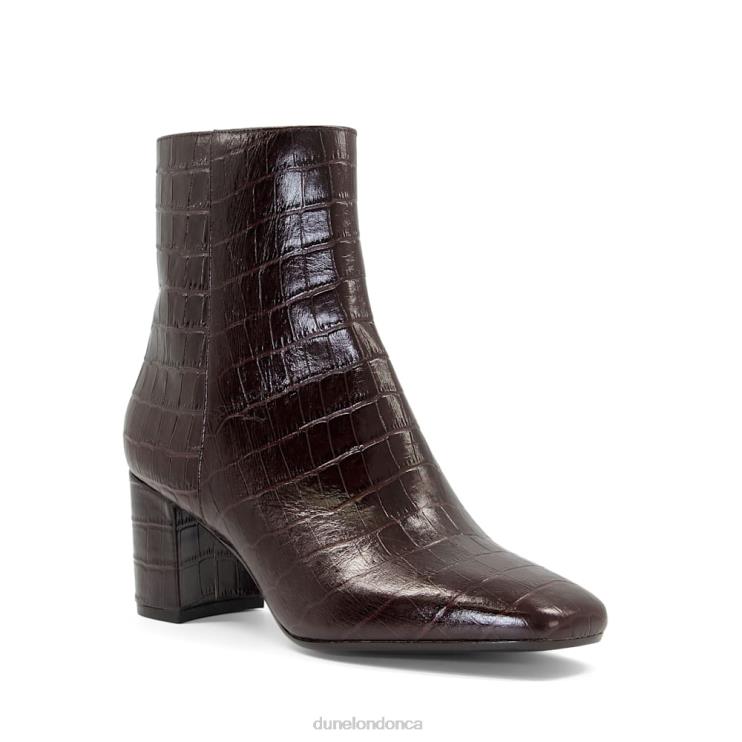 Dune London Oregon Women Square Toe Mid Heel Ankle Boots Brown 2Z0DB654