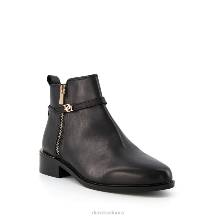 Dune London Pap Women Zip Detail Ankle Strap Boots Black 2Z0DB377