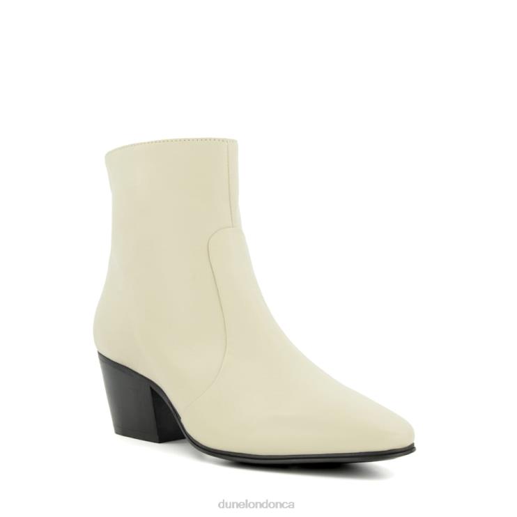 Dune London Patio Women Leather Ankle Boots Ecru 2Z0DB484