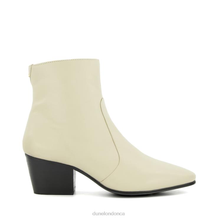 Dune London Patio Women Leather Ankle Boots Ecru 2Z0DB484
