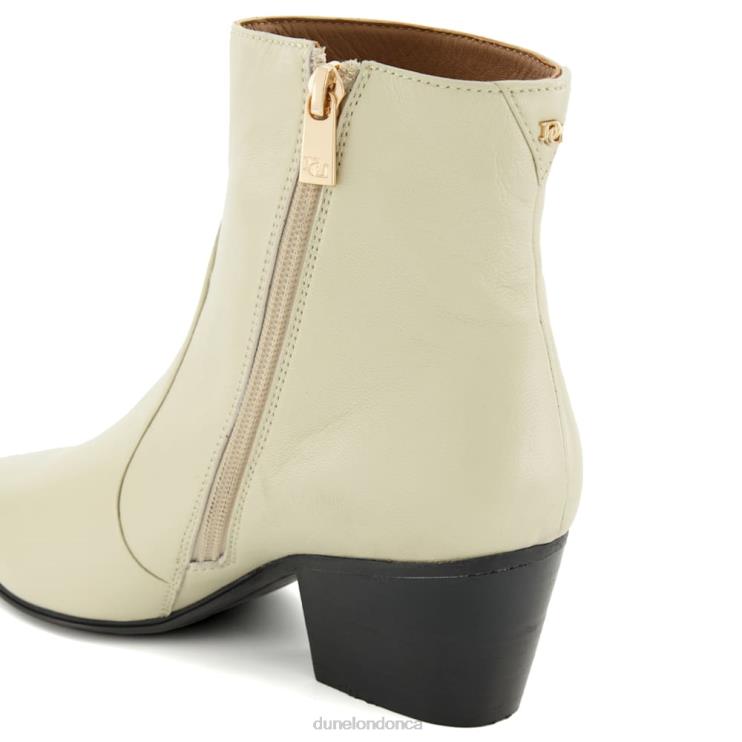 Dune London Patio Women Leather Ankle Boots Ecru 2Z0DB484