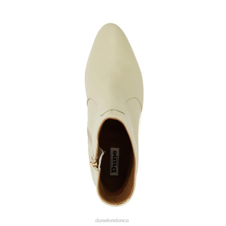Dune London Patio Women Leather Ankle Boots Ecru 2Z0DB484