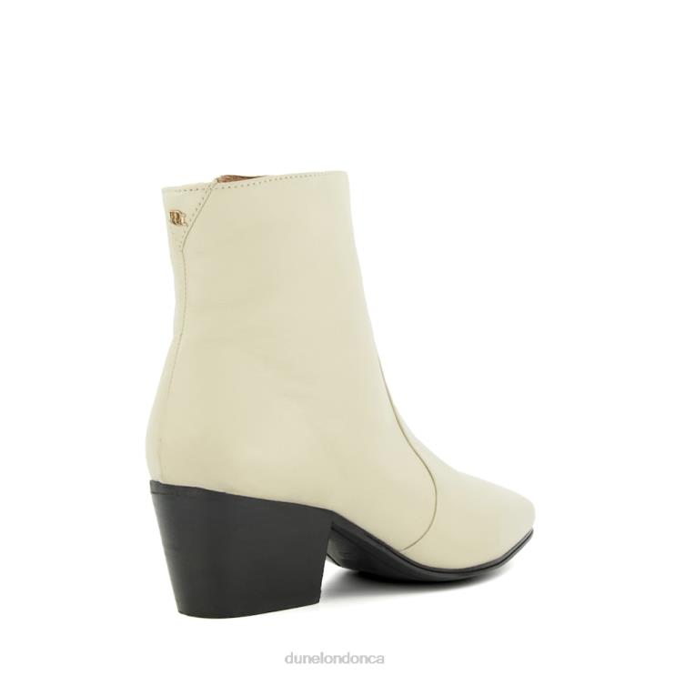 Dune London Patio Women Leather Ankle Boots Ecru 2Z0DB484