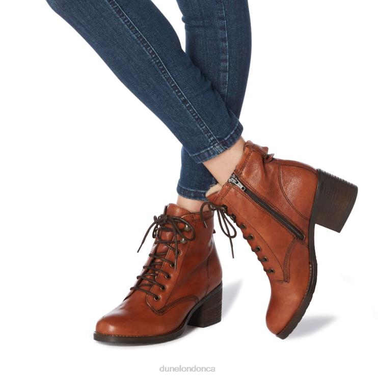 Dune London Patsie D Women Lined Leather Block-Heel Ankle Boots Tan 2Z0DB420