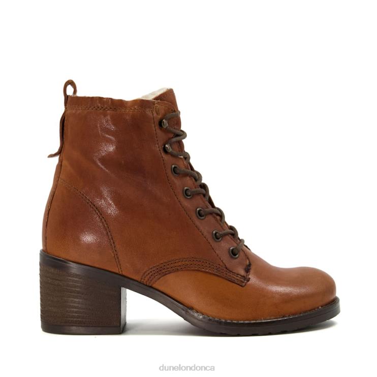 Dune London Patsie D Women Lined Leather Block-Heel Ankle Boots Tan 2Z0DB420