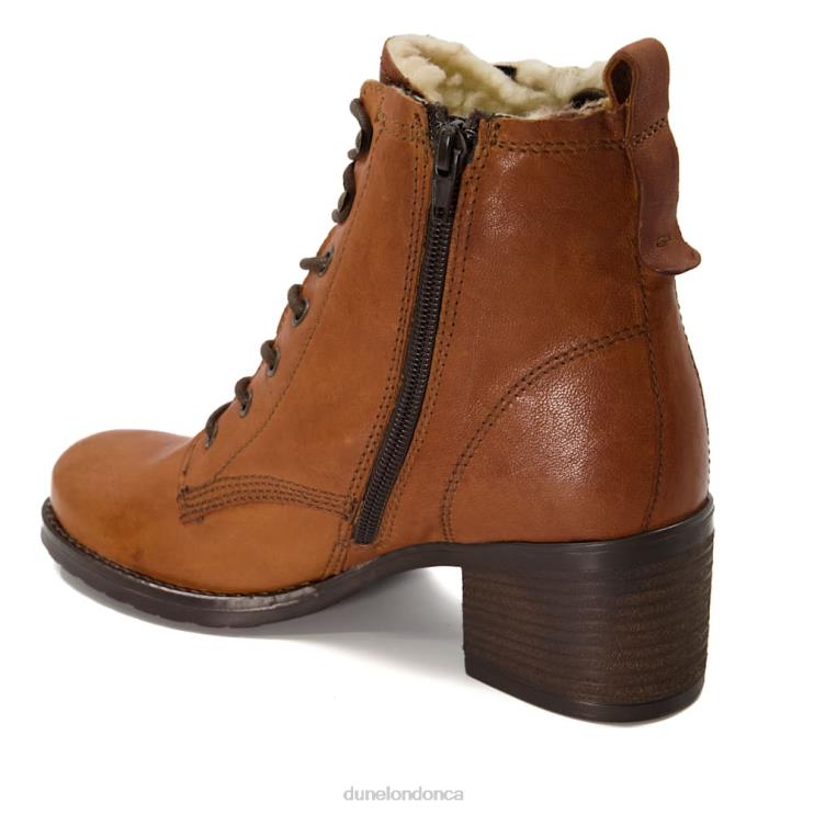 Dune London Patsie D Women Lined Leather Block-Heel Ankle Boots Tan 2Z0DB420