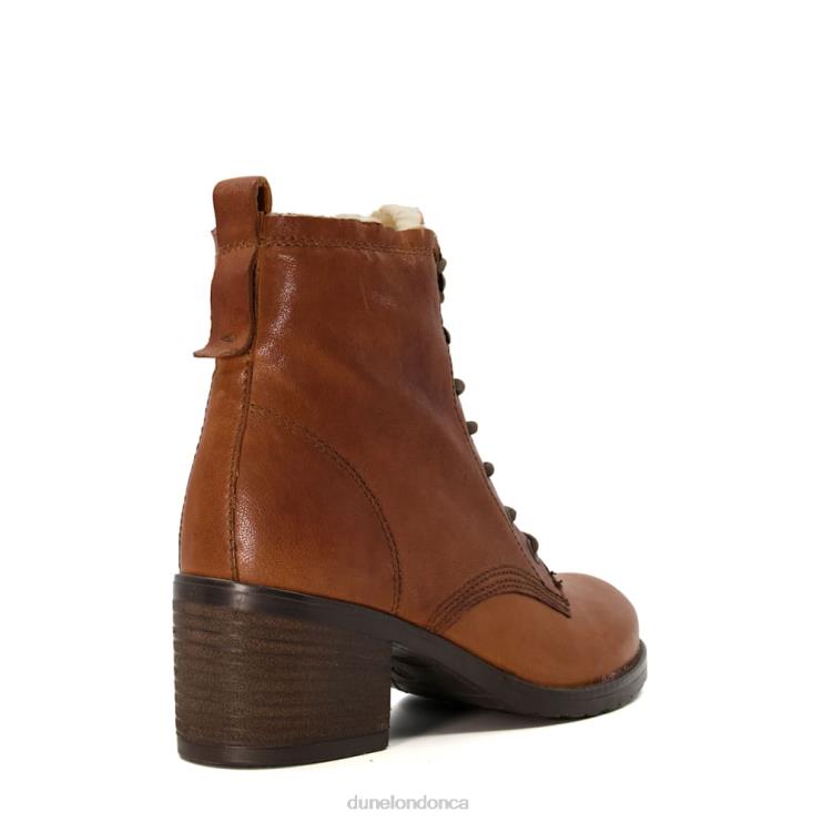 Dune London Patsie D Women Lined Leather Block-Heel Ankle Boots Tan 2Z0DB420