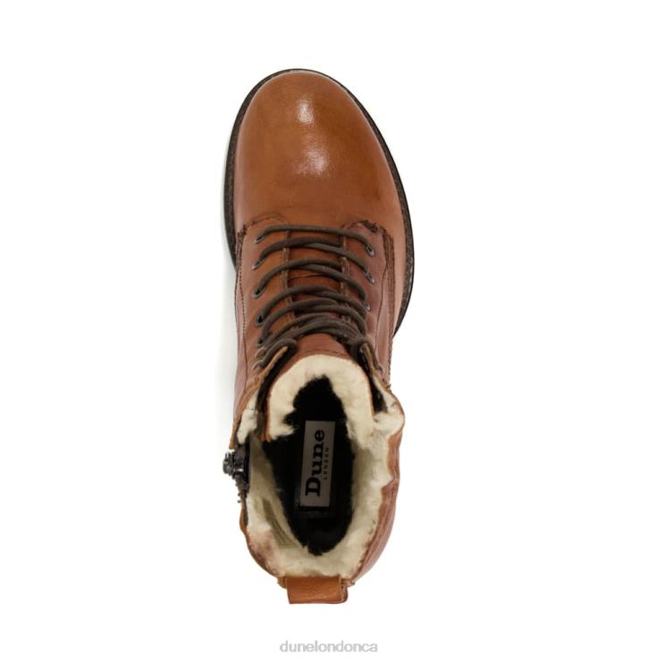 Dune London Patsie D Women Lined Leather Block-Heel Ankle Boots Tan 2Z0DB420