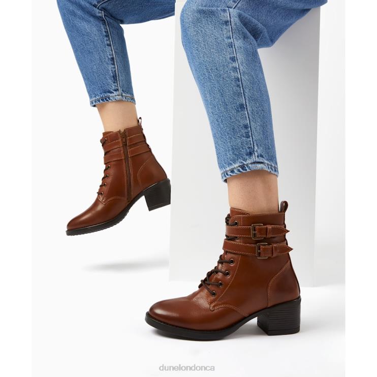 Dune London Paxan Women Wide Fit Buckle Detail Ankle Boots Tan 2Z0DB358