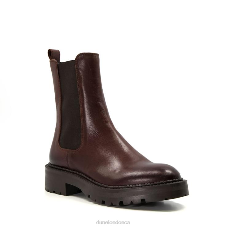 Dune London Picture Women Leather Cleated Biker Boots Brown 2Z0DB314
