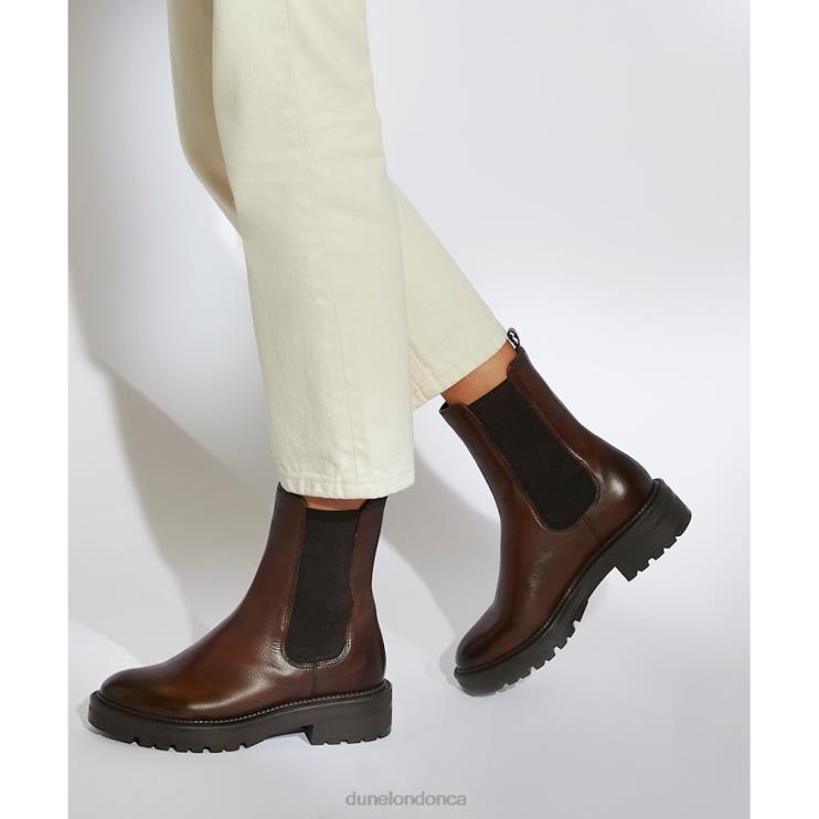 Dune London Picture Women Leather Cleated Biker Boots Brown 2Z0DB314
