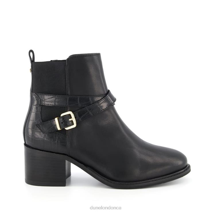 Dune London Poet Women Block Heel Ankle Strap Boots Black 2Z0DB368